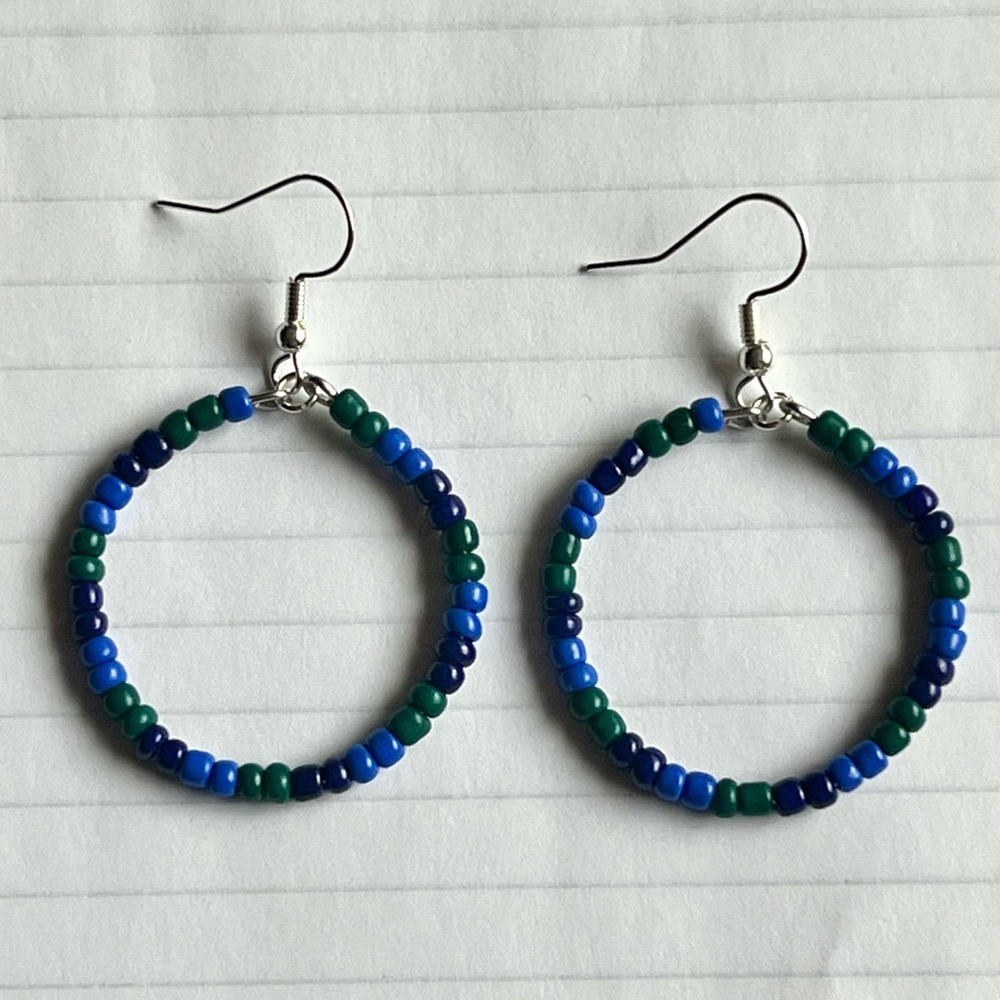 Handmade Beaded Hoops